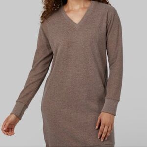 32 Degree Brown V-Neck Long Sleeve Sweater Dress